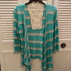 Maurices Aqua stripped cardigan